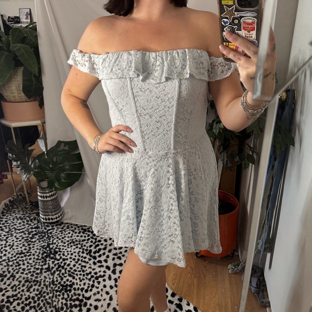 Urban Outfitters Kimchi Blue Lilly Lace Corset Mini Dress Size Large